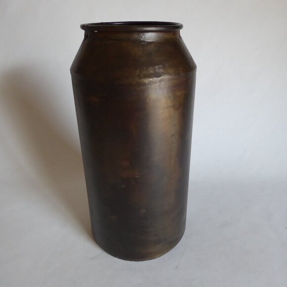 NEW 12” RUSTIC FARM COTTAGE ANTIQUE DISTRESSED METAL MILK JUG URN VASE - Picture 3 of 6